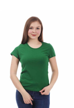Светло-зелёная женская футболка с лайкрой Светло-зелёная женская футболка с лайкрой