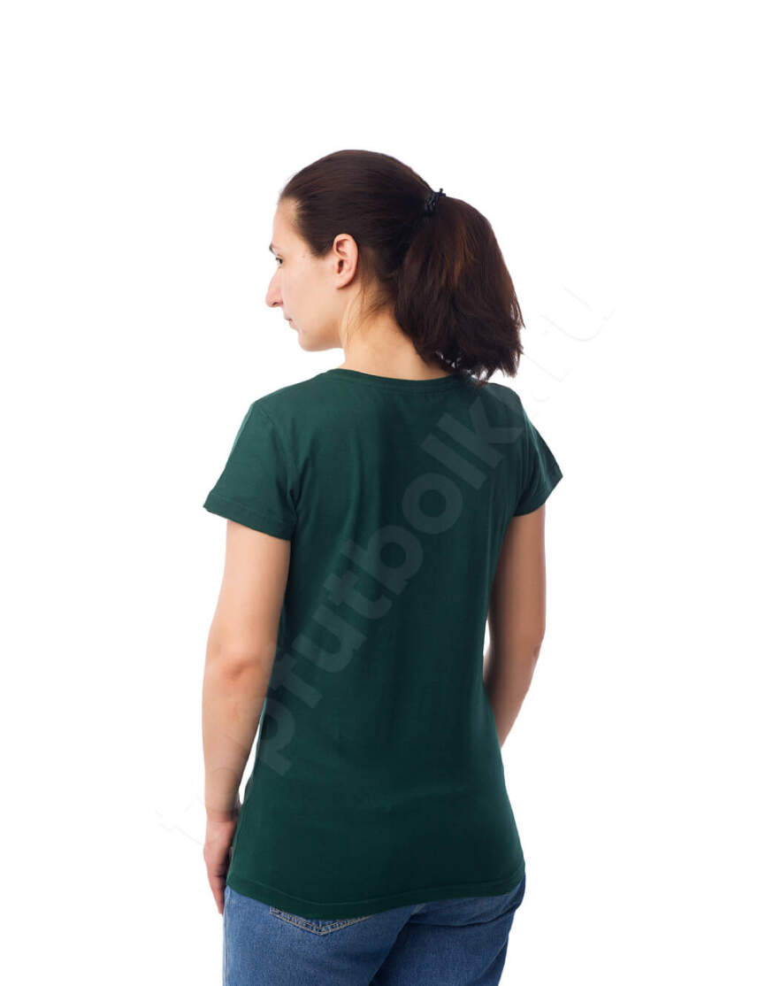 Темно-зеленая женская футболка оптом